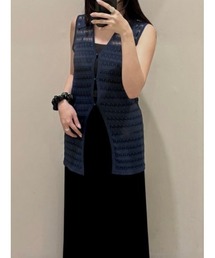 Crochet collar knit tops クロシェカラーニットトップス