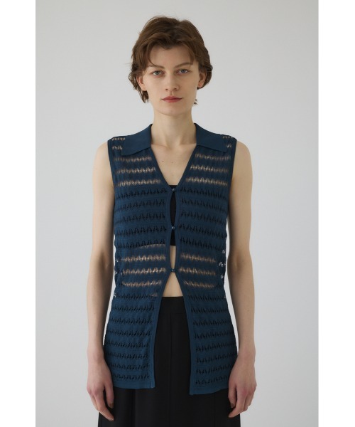 RIM.ARK（リムアーク）の「Crochet collar knit tops クロシェカラーニットトップス（ニット/セーター・レディース・ベージュ/ブラック/ブルー/マジェンタ・FREE）」の20枚目の写真