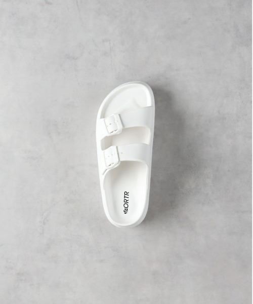 Right-on（ライトオン）の「ダブルベルト厚底サンダル（サンダル・レディース・ホワイト/ブラック・S/M/L）」の4枚目の写真