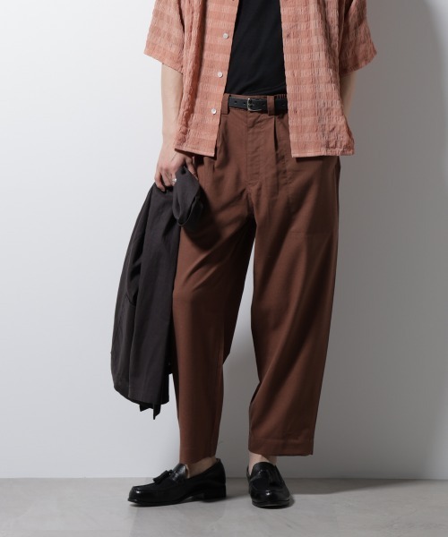 NANO universe(ナノユニバース)の「リネンミックスリラックスイージーパンツ(その他パンツ・メンズ・ベージュ系その他/ブラウン/ブラック・L/M/S)」の1枚目の写真