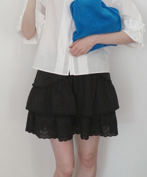 clor(クロル)の「CANCAN RUFFLE SKIRT(スカート・レディース・ホワイト/ブラック・S/M)」の2枚目の写真