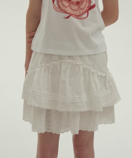 clor(クロル)の「CANCAN RUFFLE SKIRT(スカート・レディース・ホワイト/ブラック・S/M)」の3枚目の写真