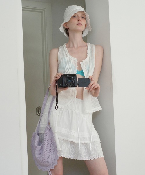 clor(クロル)の「CANCAN RUFFLE SKIRT(スカート・レディース・ホワイト/ブラック・S/M)」の19枚目の写真