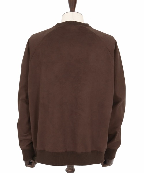 mlt5282- Suede Like Lining Shaggy Ponti Raglan Sleeve Pullover カットソー
