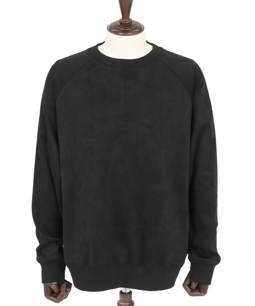 mlt5282- Suede Like Lining Shaggy Ponti Raglan Sleeve Pullover カットソー