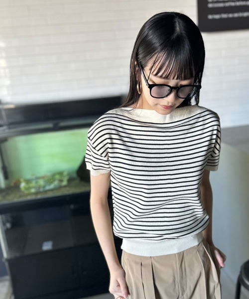 セール】【6色展開】 3WAY ショートスリーブ オフショルニット