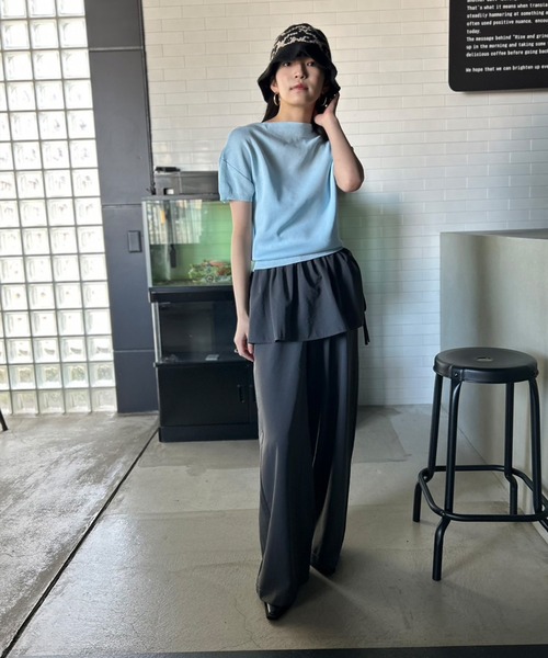 セール】【6色展開】 3WAY ショートスリーブ オフショルニット