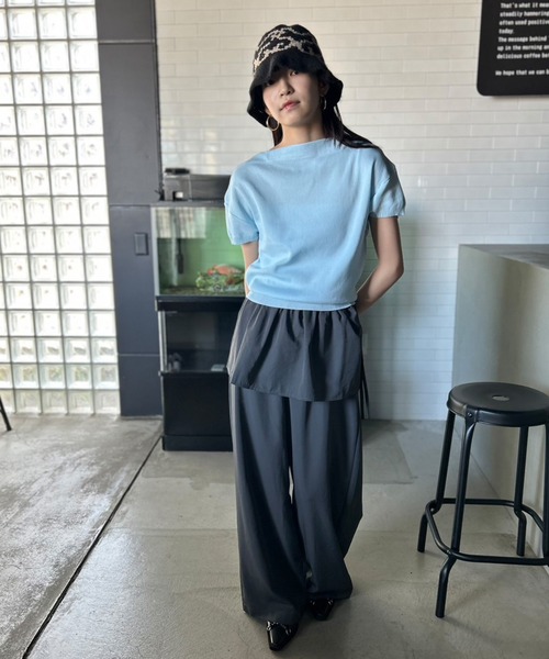 トップス nouw. セール】【6色展開】 3WAY ショートスリーブ オフショルニット