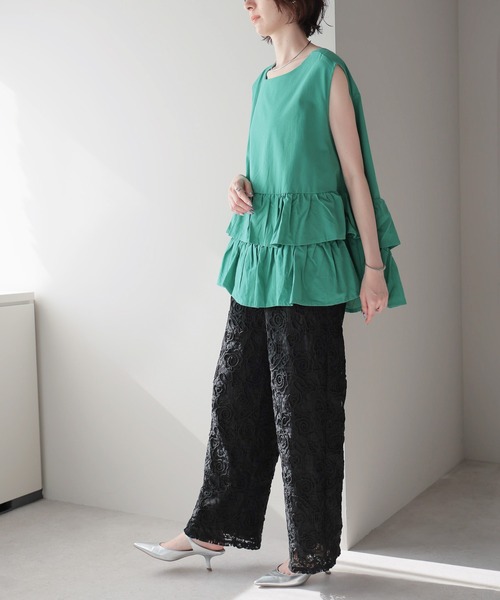 セットアップ対応】レースワイドパンツ（その他パンツ）｜each