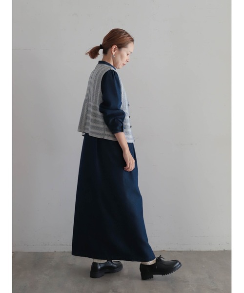 クロシェライクボーダー ショートベスト | NOMBRE IMPAIR