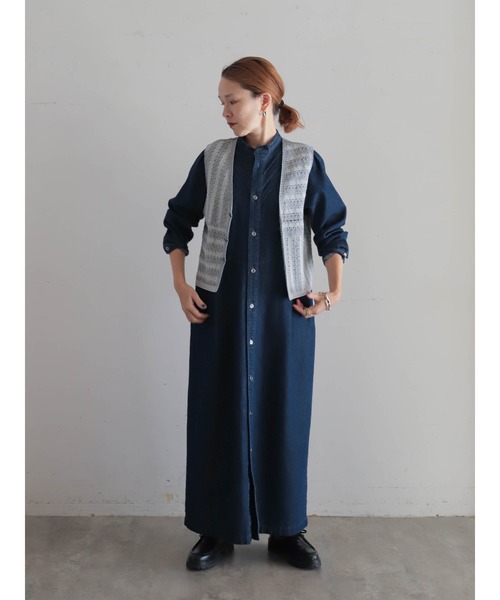 クロシェライクボーダー ショートベスト | NOMBRE IMPAIR