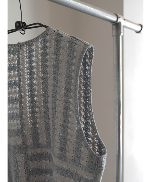 クロシェライクボーダー ショートベスト | NOMBRE IMPAIR