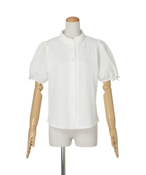 an another angelus（アンアナザーアンジェラス）の「袖口プチリボンジャガードブラウス　夏服（シャツ/ブラウス・レディース・オフホワイト/アイボリー・FREE）」の18枚目の写真