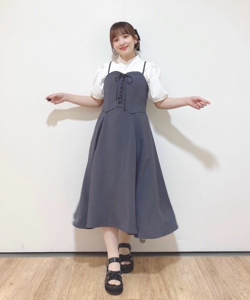 【洗える】袖口 プチリボン ジャガード ブラウス セール】袖口プチリボンジャガードブラウス 夏服（シャツ