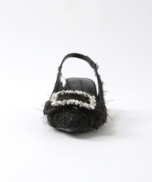 TSURU by Mariko Oikawa（ツルバイマリコオイカワ）の「TSURU by Mariko Oikawa / Biscuit(フェザーツイードビジューバックル付きパンプス WW-2253490)（パンプス・レディース・ブラック/ホワイト・37/36）」の9枚目の写真