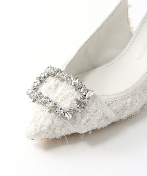 TSURU by Mariko Oikawa（ツルバイマリコオイカワ）の「TSURU by Mariko Oikawa / Biscuit(フェザーツイードビジューバックル付きパンプス WW-2253490)（パンプス・レディース・ブラック/ホワイト・37/36）」の16枚目の写真