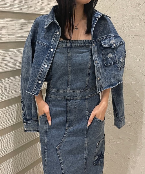 セール】キャミソールロングデニムワンピース（ワンピース