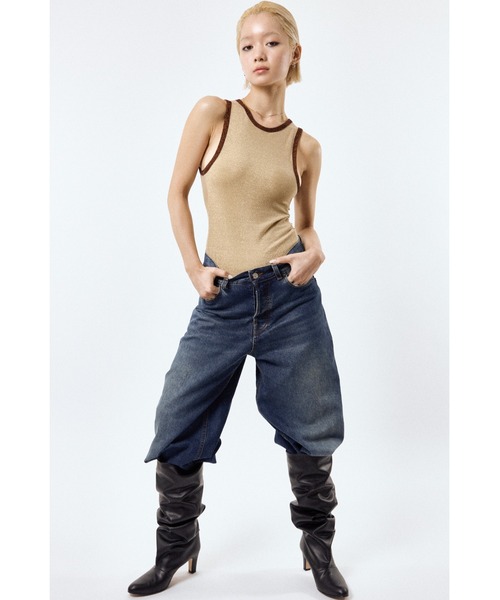 DLESS(ドレス)の「American sleeve bodysuits/アメリカンスリーブボディスーツ(Tシャツ/カットソー・レディース・ブラック×ゴールド/ゴールド×ブラウン・X-SMALL/SMALL)」の3枚目の写真