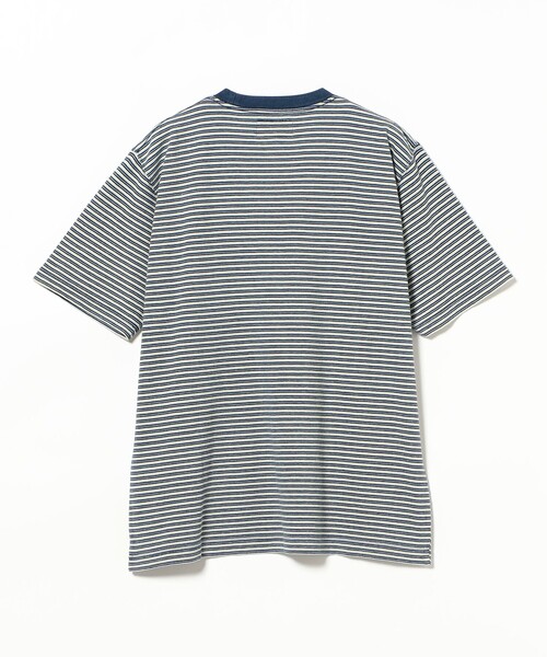 BEAMS PLUS（ビームスプラス）の「Pocket Tee Indigo Stripe（Tシャツ/カットソー・メンズ・オフホワイト/レッド/グリーン/イエロー・SMALL/LARGE/XX-LARGE/X-LARGE/MEDIUM）」の6枚目の写真