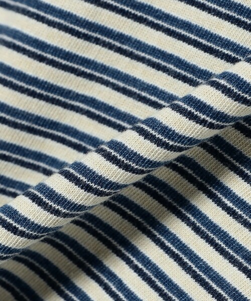 BEAMS PLUS（ビームスプラス）の「Pocket Tee Indigo Stripe（Tシャツ/カットソー・メンズ・オフホワイト/レッド/グリーン/イエロー・SMALL/LARGE/XX-LARGE/X-LARGE/MEDIUM）」の10枚目の写真