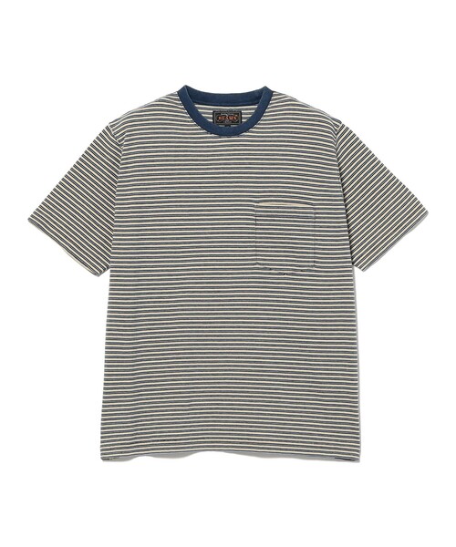 BEAMS PLUS（ビームスプラス）の「Pocket Tee Indigo Stripe（Tシャツ/カットソー・メンズ・オフホワイト/レッド/グリーン/イエロー・SMALL/LARGE/XX-LARGE/X-LARGE/MEDIUM）」の22枚目の写真