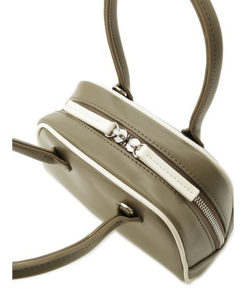 emmi（エミ）の「フェイクレザーパイピングミニボストンバッグ（ボストンバッグ・レディース・ネイビー/オリーブ/ブルー・F）」の10枚目の写真