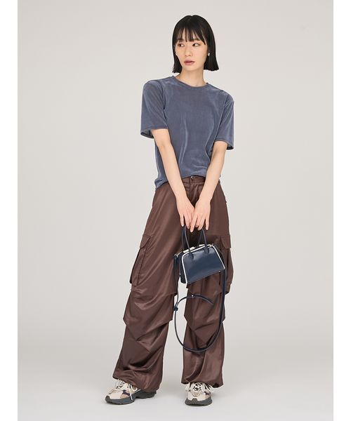 emmi（エミ）の「フェイクレザーパイピングミニボストンバッグ（ボストンバッグ・レディース・ネイビー/オリーブ/ブルー・F）」の17枚目の写真