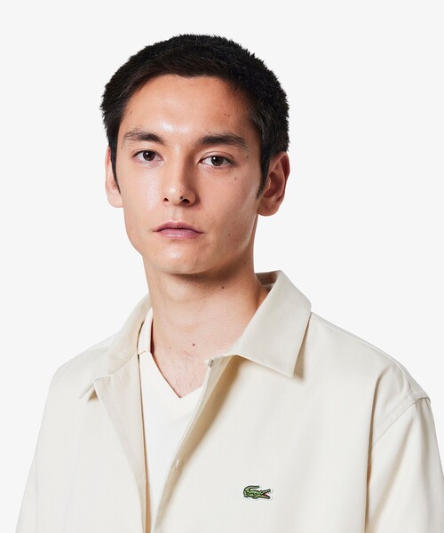 LACOSTE(ラコステ)の「シルクブレンドオープンカラーシャツ(シャツ/ブラウス・メンズ・チャコールグレー/ブラック/オフホワイト・40/39/38/41)」の11枚目の写真