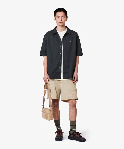 LACOSTE(ラコステ)の「シルクブレンドオープンカラーシャツ(シャツ/ブラウス・メンズ・チャコールグレー/ブラック/オフホワイト・40/39/38/41)」の4枚目の写真