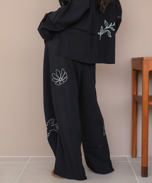 セール】【新色追加】【Hideka Original】刺繍パッチワークパンツ