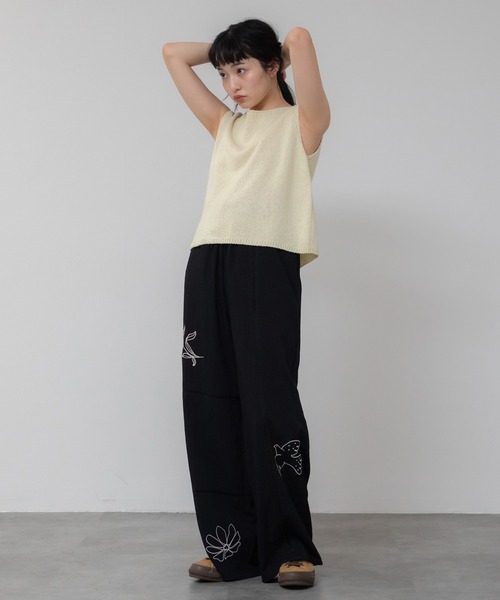 美品　ディオール　サイドラインイージーパンツ　ATELIER　刺繍　ウール　L 美品 ディオール サイドラインイージーパンツ ATELIER 刺繍