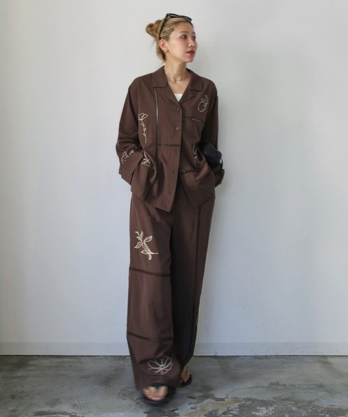 セール】【新色追加】【Hideka Original】刺繍パッチワークパンツ
