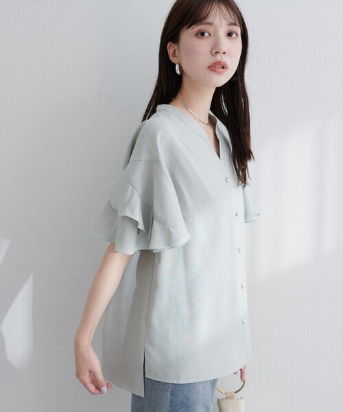 ELDO/エルト/半袖ブラウス/FREE/コットン/WHT/22SS 抗菌スカラップブラウス Lace Ladies スクエアネック 刺繍 スカラップ ブラウス トップス