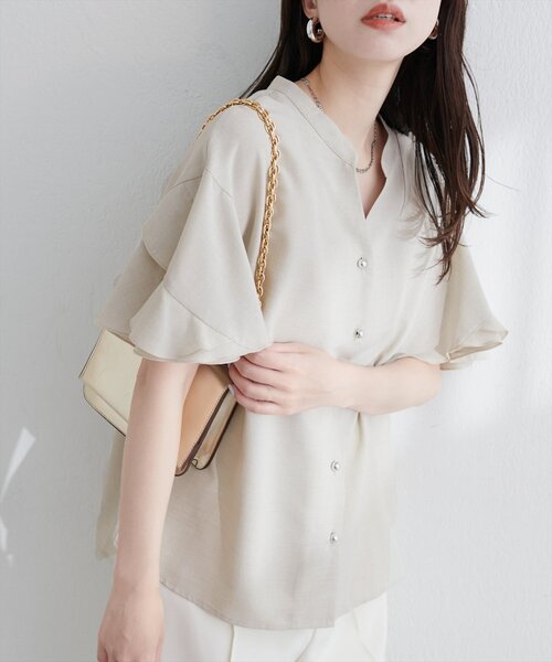 ELDO/エルト/半袖ブラウス/FREE/コットン/WHT/22SS 抗菌スカラップブラウス Lace Ladies スクエアネック 刺繍 スカラップ ブラウス トップス