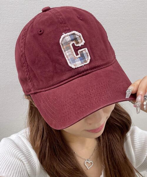 WEGO（ウィゴー）の「WEGO/チェックロゴワンポイントキャップ（キャップ・レディース・ライトピンク/ワイン/アイボリー/ブラック/ライトグレー/ブルー系その他・FREE）」の6枚目の写真