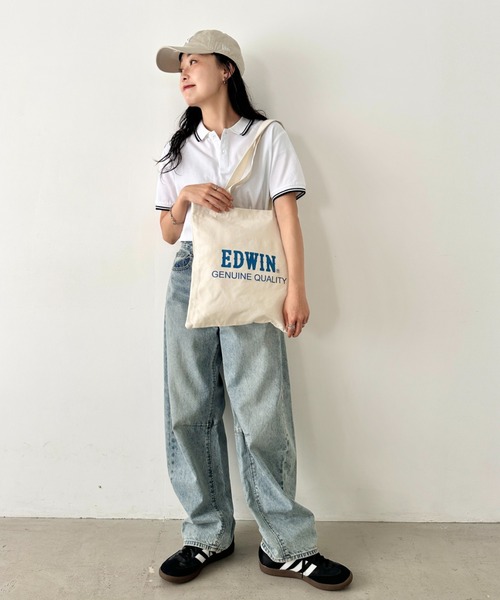 EDWIN（エドウィン）の「EDWIN/エドウィン コットンライク プリント トートバッグ/A3サイズ対応（トートバッグ・メンズ・ホワイト系その他/ホワイト系その他3/オフホワイト/ホワイト系その他2・FREE）」の15枚目の写真