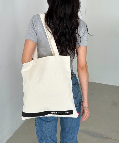 EDWIN/エドウィン コットンライク プリント トートバッグ/A3サイズ対応