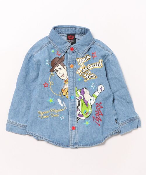 Disney（ディズニー）の「親子お揃い ディズニー トイ・ストーリー キャラクター刺繍 シャツ 0732K（シャツ/ブラウス・キッズ・ライトインディゴブルー・90cm/110cm/100cm/120cm/130cm/140cm/150cm）」の3枚目の写真