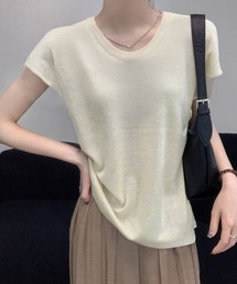 ニットTシャツ レディース 韓国風 夏服