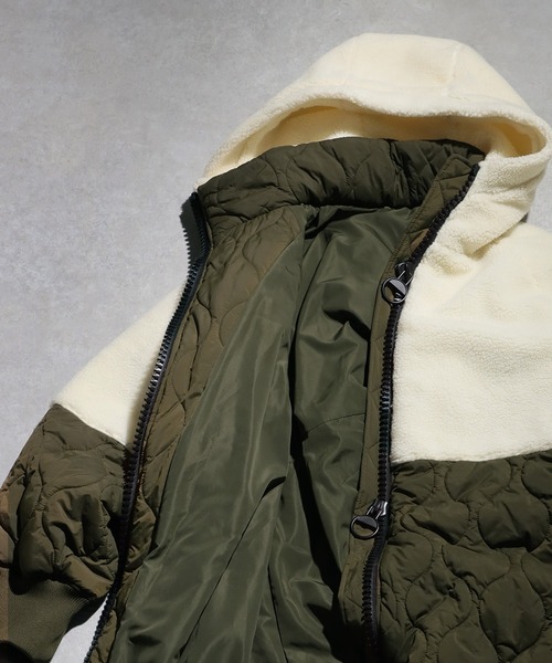 antiqua（アンティカ）の「ビッグファスナー ボア ロングコート（その他アウター・レディース・カーキ/ブラック・ONESIZE）」の16枚目の写真