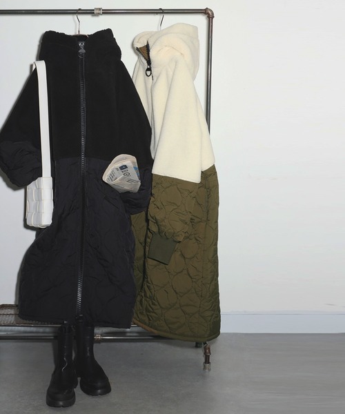 ビッグファスナーロングコート（その他アウター）｜antiqua