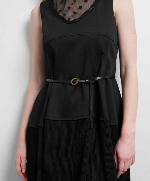 LANVIN en Bleu(ランバンオンブルー)の「スリムレザーベルト(ベルト・レディース・ブラック・FREE)」の5枚目の写真