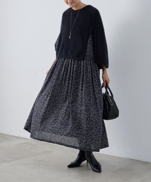 リーフプリントギャザーワンピース（ワンピース）｜BEARDSLEY