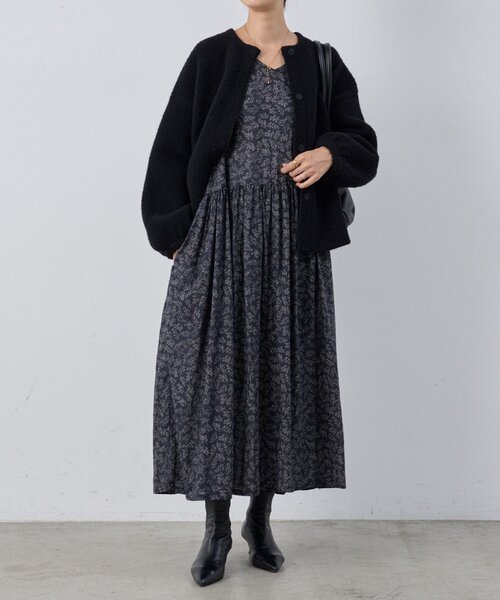 リーフプリントギャザーワンピース（ワンピース）｜BEARDSLEY