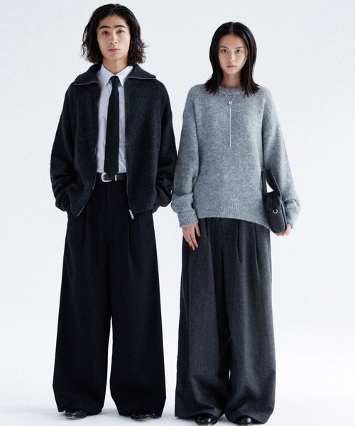 3-Tuck wide straight slacks / 3タックワイドストレート