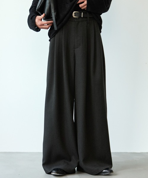 3-Tuck wide straight slacks / 3タックワイドストレートスラックス