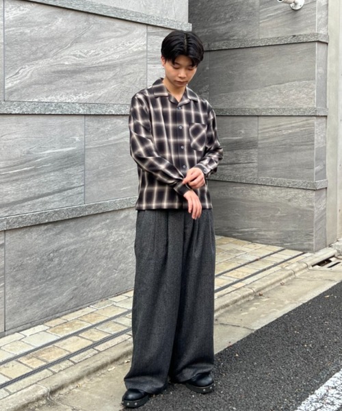 3-Tuck wide straight slacks / 3タックワイドストレート