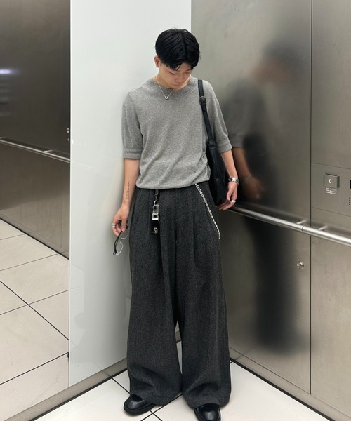 SINSS（シンス）の「3-Tuck wide straight slacks / 3タック