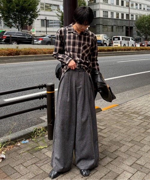 90s SAVANE レーヨン 3タック センタープレス スラックス ワイド 90〜00's SAVANE 3 Tuck Poly Rayon Slacks W33 | regnbage