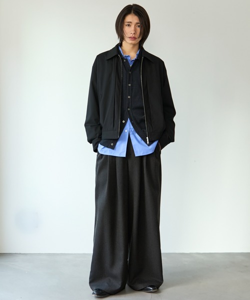 SINSS（シンス）の「3-Tuck wide straight slacks / 3タックワイドストレートスラックス（スラックス・メンズ・グレー系その他/ブラック系その他・SMALL/MEDIUM/LARGE/X-LARGE/X-SMALL）」の7枚目の写真